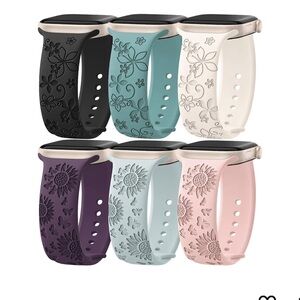 ⭐️NEW⭐️ Floral Embossed Silicone Watch Bands (6)